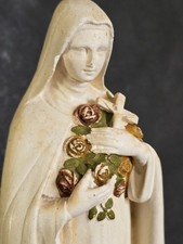 Early 1900s French Antique of Saint therese Lisieux. Chalkware 26.5 cm High.