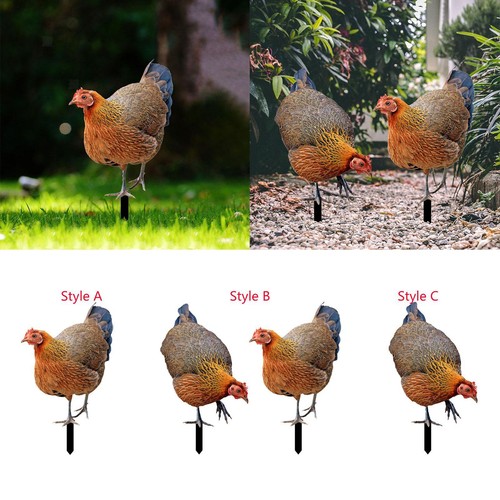 Decorative hen garden stake - decorative,