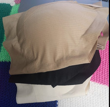3  wire-free push-up bras, ivory, beige and black size 42 DDD,  brand new.