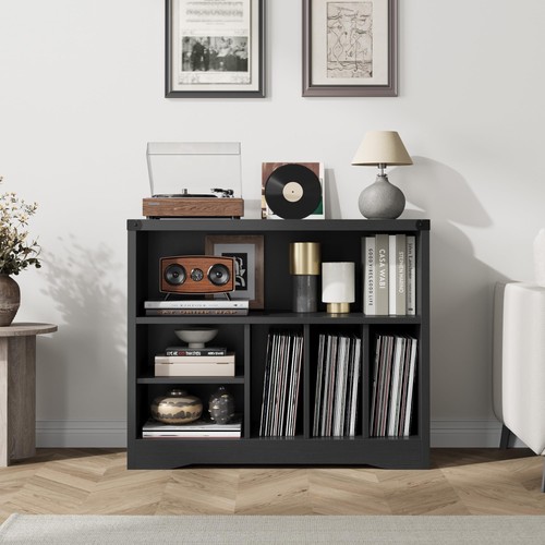 Wood record player stand - wood,