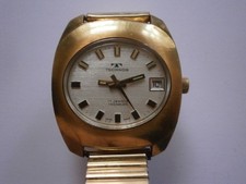 Vintage gents wristwatch TECHNOS mechanical watch working FHF ST 974 swiss made