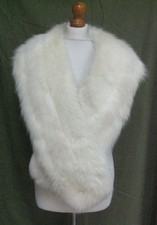 Vintage White Fur Mink Stole Cape Wrap Winter Wedding OSFA one size