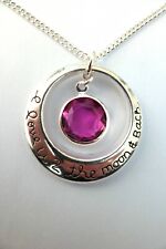 SILVER NECKLACE I LOVE YOU TO THE MOON AND BACK Birthstone Charm Birthday Gift