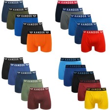 Mens Bamboo Boxer Shorts 5 Pack Cotton Soft Stretch Underwear by Kandor