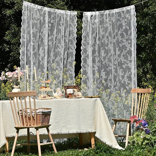 Voile curtains floral lace - voile,