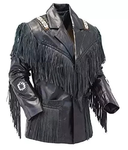 Men black genuine - men's, leather