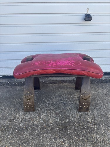 Vintage leather camel saddle - vintage,