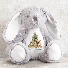 Personalised Beige Teddy Christmas Reindeer/Penguin/Bunny