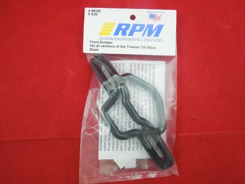 Rpm black front bumper traxxas - front,