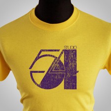 Studio 54 T Shirt Retro New York Club Scene Music Dance 70's Disco Yellow