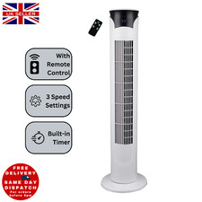 32" Tower Fan Remote 3 Speed Timer Slim Tall Quiet Oscillating Home Air Cooling