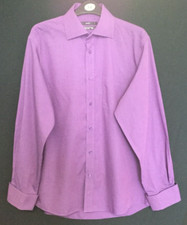Mens Next Cotton Non-Iron Plum Long Sleeve Shirt 15 1/2 Collar SH1