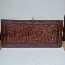 Vintage Wood Hand Carved Wall