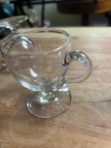 Pair vintage hand blown - pair, clear