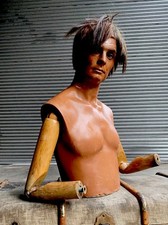 Exceptional Antique Vintage Male Mannequin 1970s Articulated wood arms 