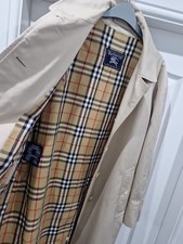 Burberry Vintage  Beige Cotton Blend Trench Coat Unisex 