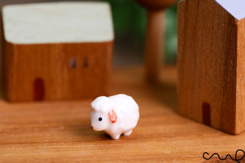 Handmade tiny ceramic sheep - handmade,