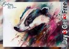 Badger Watercolor Painting