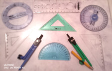 JOBLOT PROTRACTORS SET SQUARES ANGLE MEASURING PIECES CARD MAKING CRAFTS