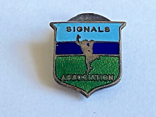 Vintage WW2 Royal Corps Of Signals Association Enamel Button Lapel Badge