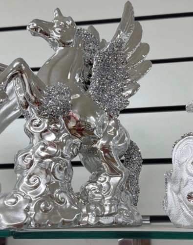 Silver chrome crushed diamond - silver,