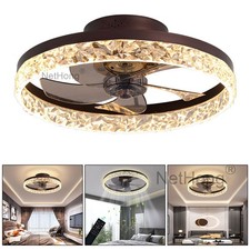 Ceiling Fan Light LED Dimmable Living Room Chandelier Lamp With Remote Control~