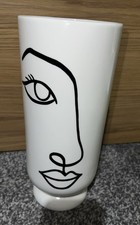 Next Abstract Art Face White Vase Monochrome Line Contemporary 27 X 12 Cm❤️