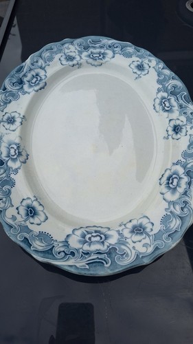 Antique flow blue serving - antique,