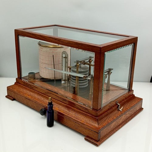 Antique aneroid barograph - aneroid,