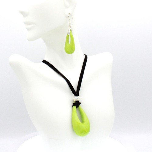 Murano glass lime green - green, drop