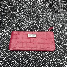 Osprey pink  Croc real leather purse wallet coin pouch note cosmetic bag