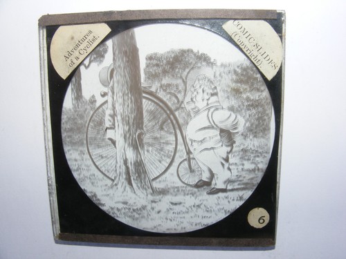 Antique magic lantern glass - lantern,