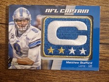 2012 Topps NFL Captain Matthew Stafford Detroit Lions Card
