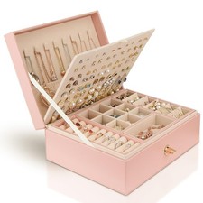 Jewellery Box Organiser for Women Girls, 3 Layer Large Jewellery Storage