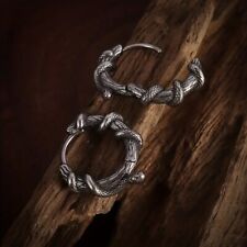 1pair New Gothic Snake Twisted Plant Vines Earrings For Men's & Women's