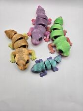 Set of 3 + 1 baby  Leopard Geckos 3d Printed - Articulating motion / adult gifts
