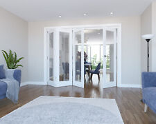 2369mm White Primed 1 Lite Clear Glass Internal Bifold Doors 3+1 Ref ZA200125D