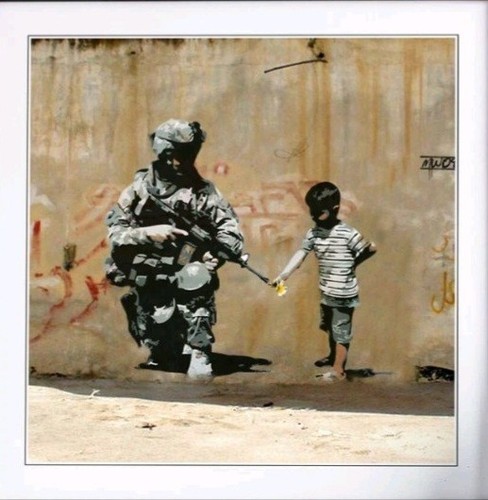 Banksy boy soldier photo - boy,