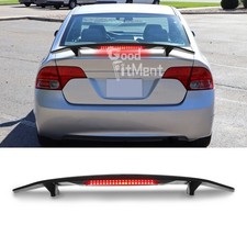 52'' Matte Rear Trunk Spoiler Tail Wing with Brake Light For Honda Civic Saloon