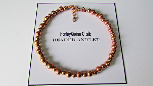 Rose gold coloured metal - rose, beads
