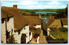 Postcard Dittisham Devon England Lower Street and River Dart posted 1971