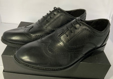 H by Hudson Mens Leather Brogue Shoes SER01 Black UK6  / US7 / EU40