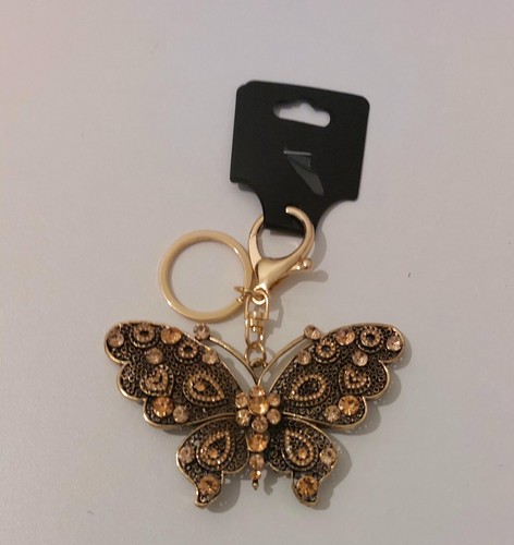 Butterfly hearts crystal key - &,
