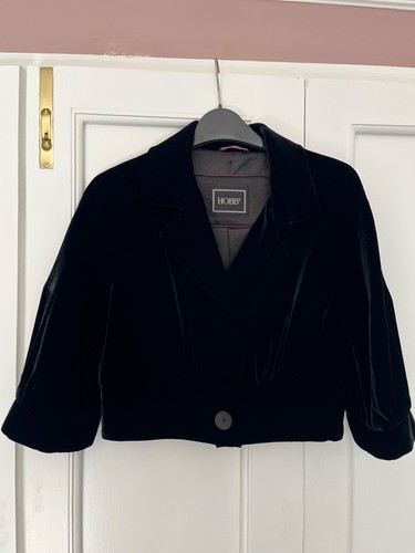 Hobbs black velvet bolero