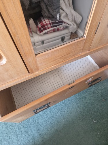 Wooden wardrobe with mirror - , on