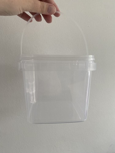 Clear sqaure storage bucket - storage,