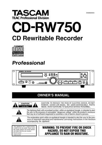 User manual for tascam - manual,