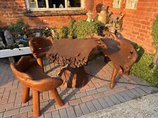 Teak tree root garden table, bench and two chairs (free Delivery Get In Touch)