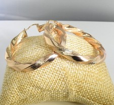 REAL 18K Gold Filled 6 x 50mm Large Hoops Earrings Valentine Xmas Birthday E596