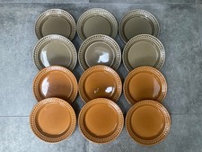 PORTMEIRION BOTANIC GARDEN HARMONY PLATES SET X 12 LUNCHEON SALAD ORANGE GREEN